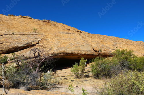 Entrance to Philips Cave on the Ameib Farm in Erongo Mountains in northwestern Namibia, Africa photo