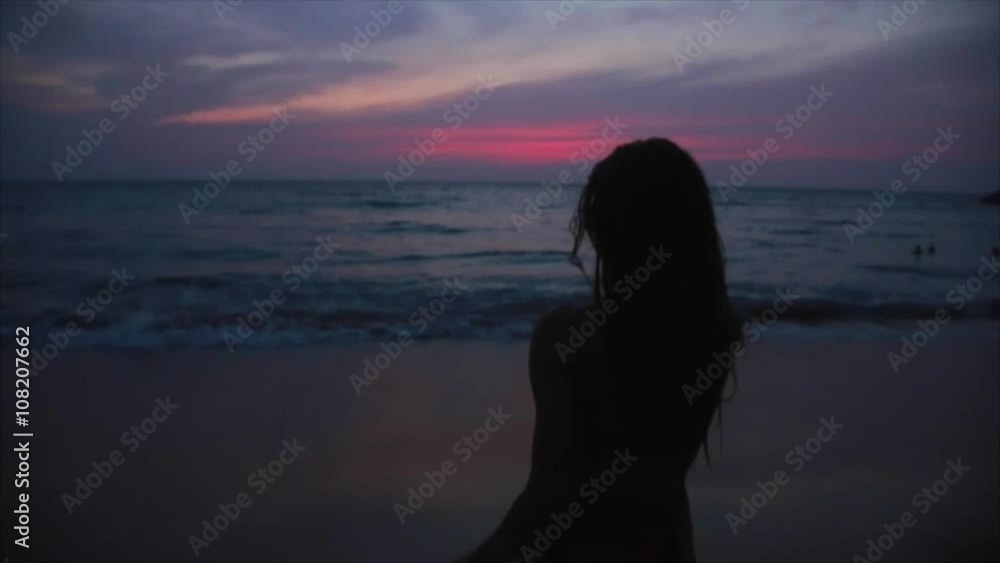 girl on the sunset comes in the sea girl on the sunset comes in the sea