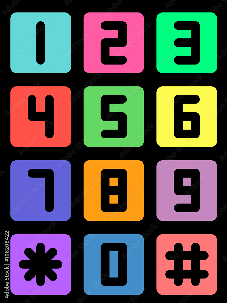 Colorful telephone number Colorful telephone number