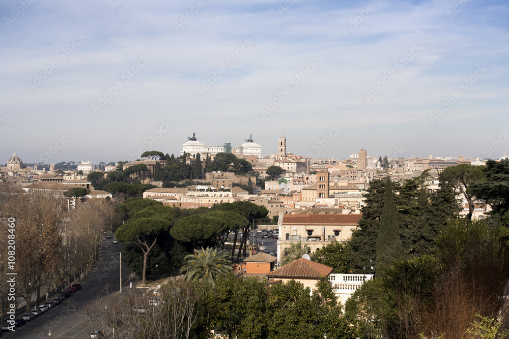 Beautiful panoramic view from the top of the Italian capital.