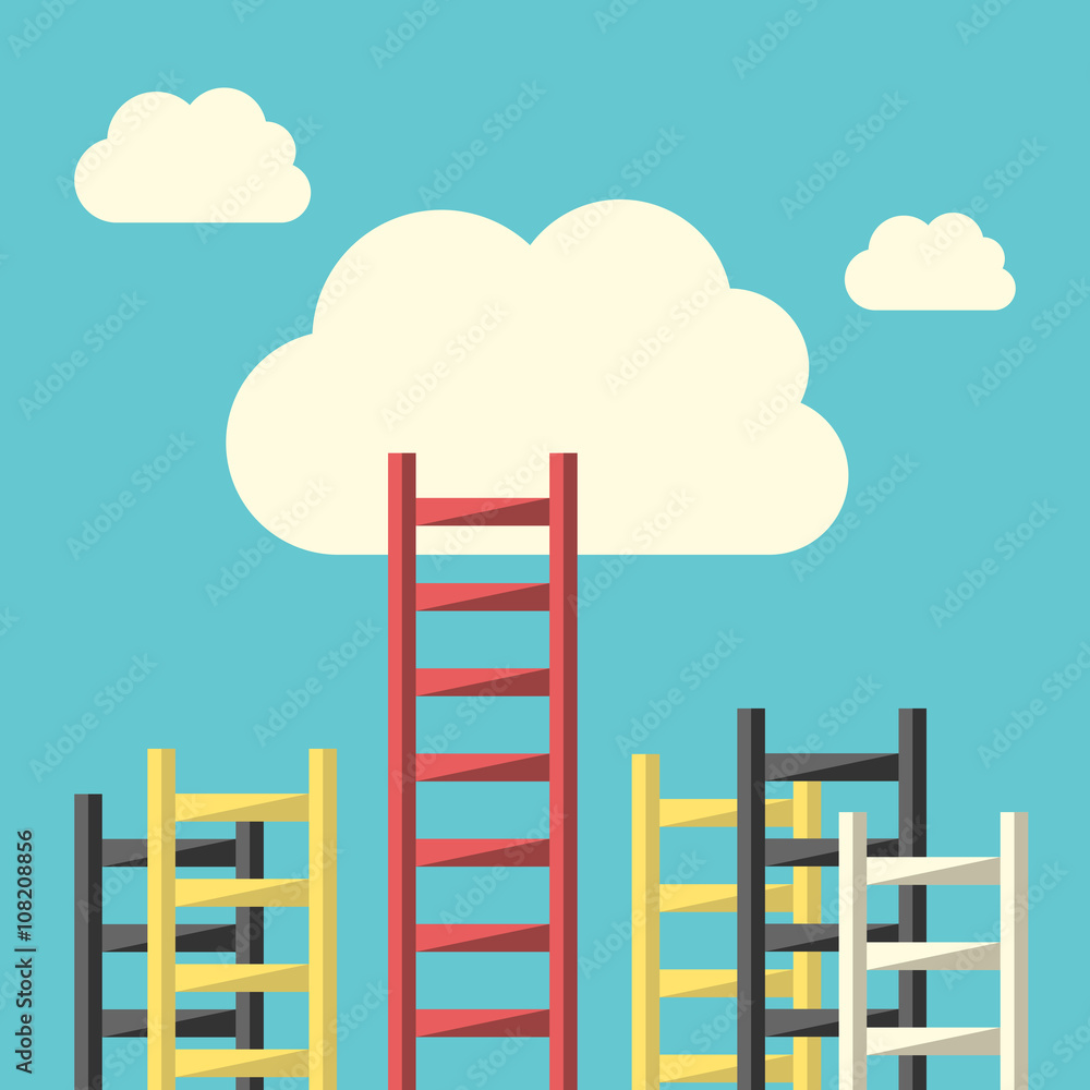 Success ladder to cloud Success ladder to cloud