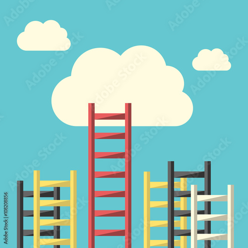 Success ladder to cloud