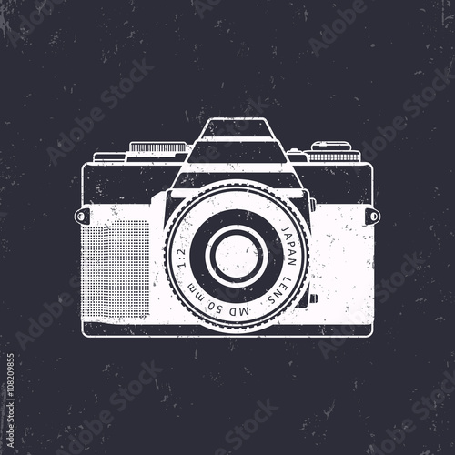 Retro camera vector, old analog camera, film photography, vector illustration