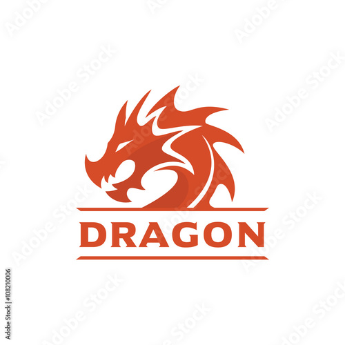 Dragon Head Logo Template, Dragon Brand identity, Dragon logo vector