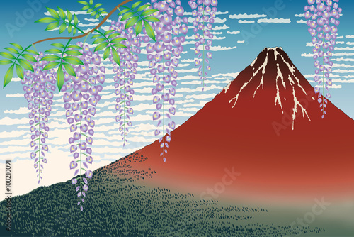 富士に藤の花