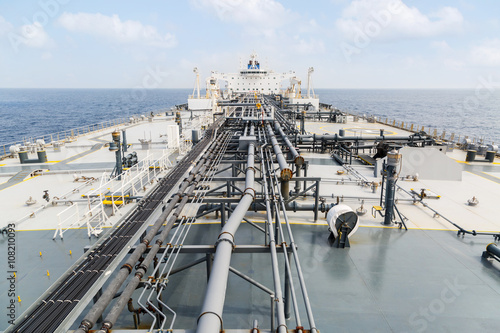 Deck of the tanker - view from foremast