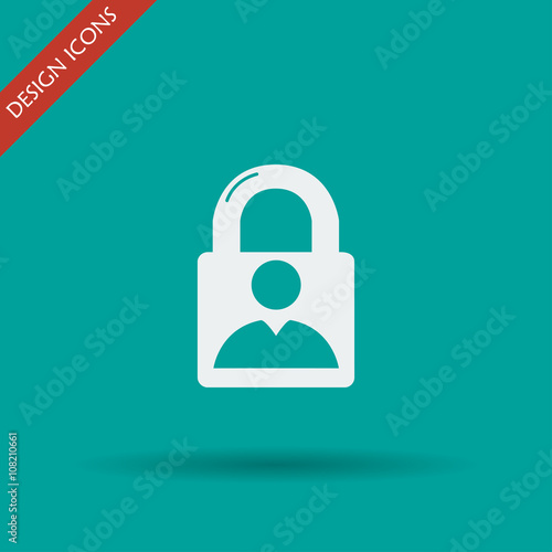 lock icon. Flat design style.