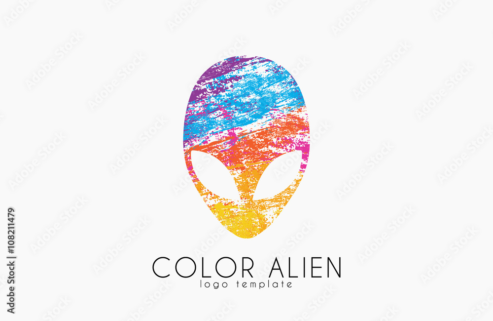 Alien symbol. Color alien logo. Creative logo. Alien symbol. Color alien logo. Creative logo.