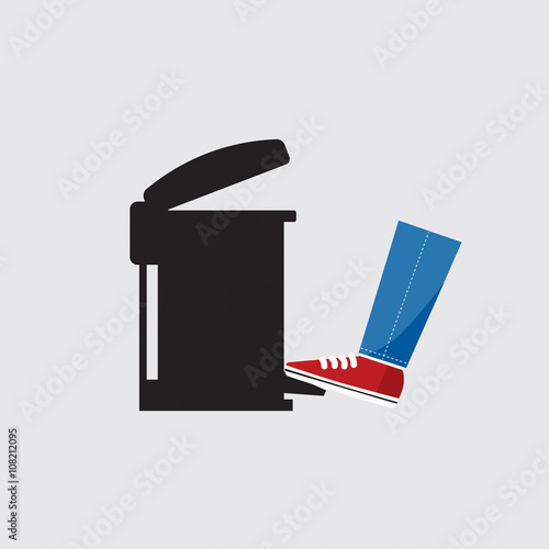 Step Trash Can Vector Illustration.