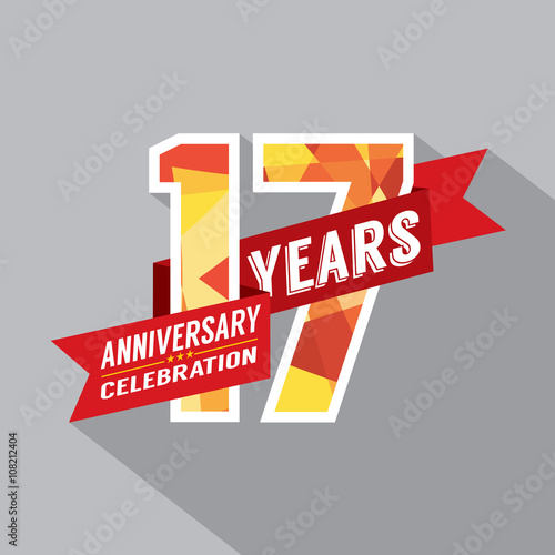 Tableau sur toile 17th Years Anniversary Celebration Design.