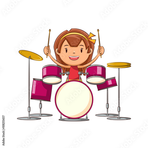 Girl playing drums