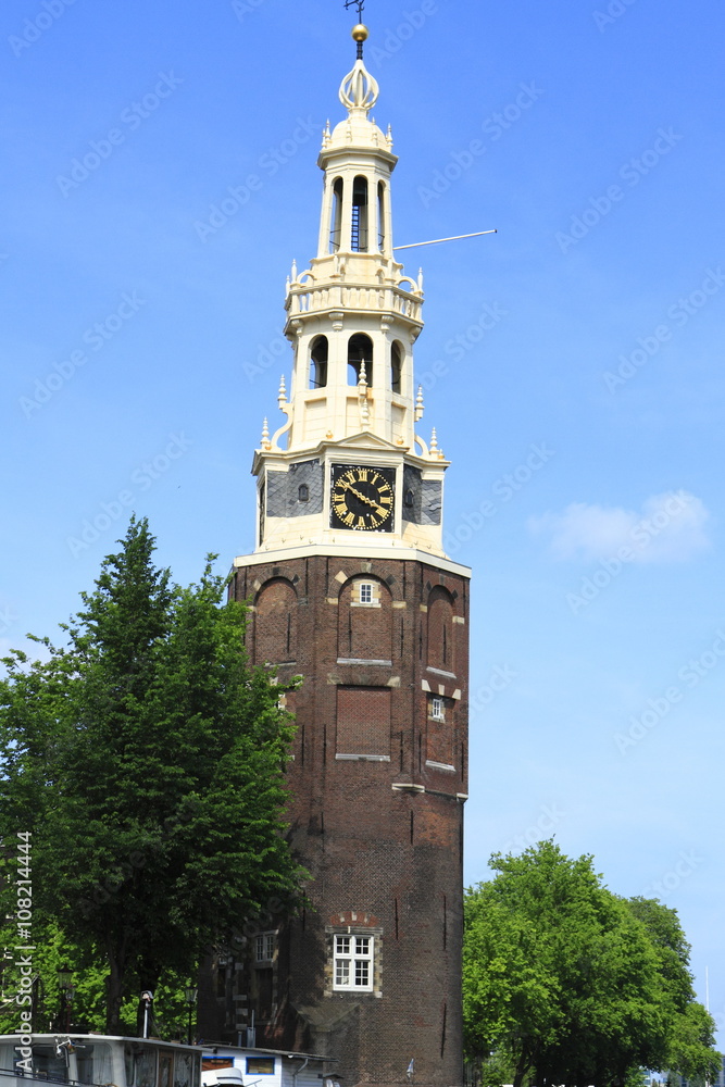 The Montelbaanstoren in Amsterdam, Netherlands