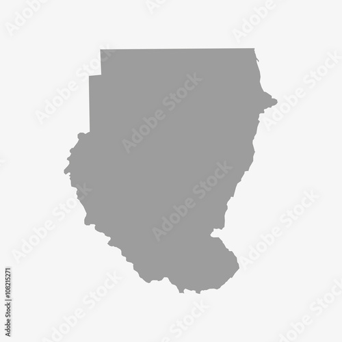 Map of Sudan in gray on a white background