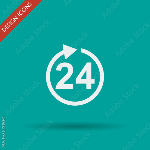 clock hours icon. Flat vector icon
