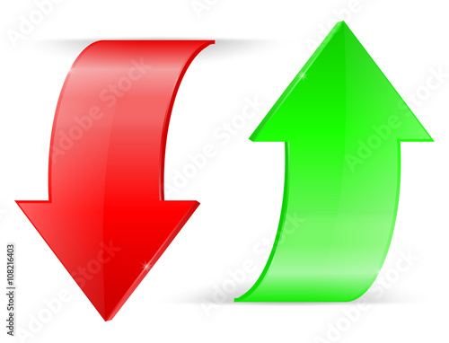 Arrows UP and DOWN. Green and red icons