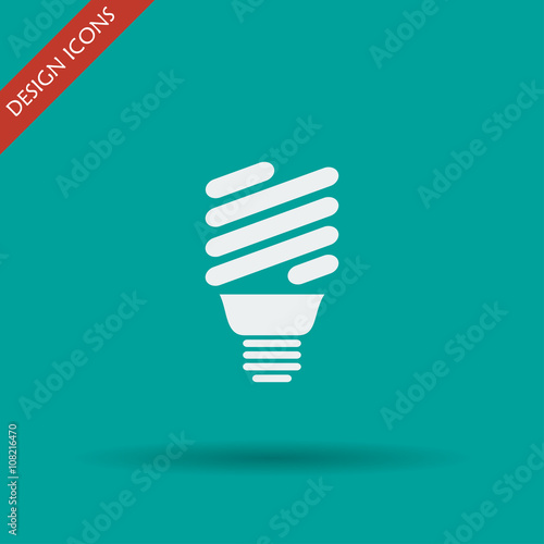 Vector energy saving fluorescent light bulb icon