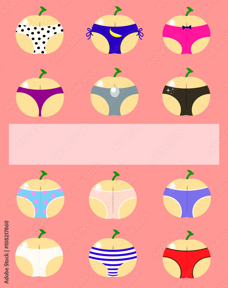 Pink postcard with peaches in panties Pink postcard with peaches in panties