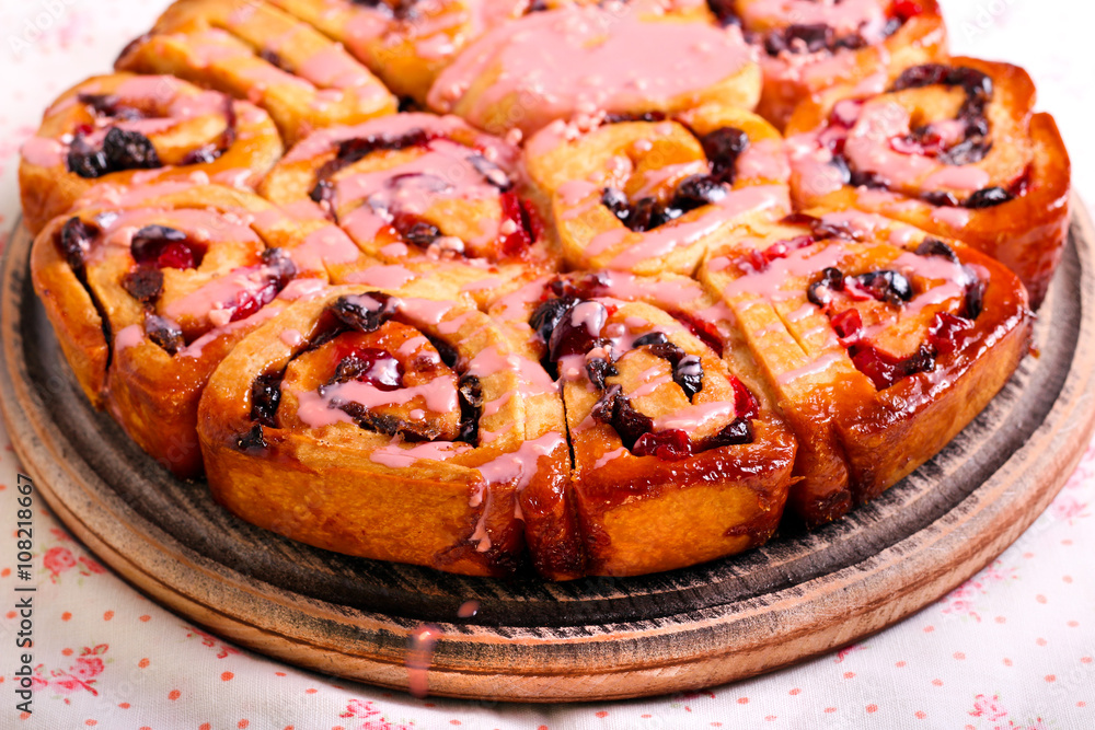 Fruity iced swirl buns Fruity iced swirl buns