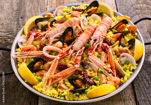 Fresh and Colorful Spanish Seafood Paella