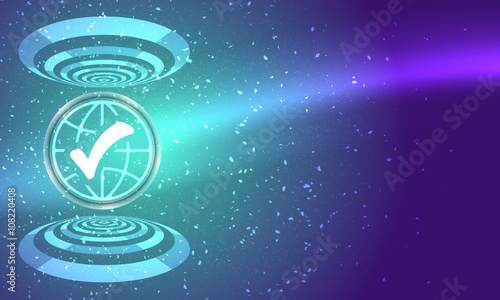Vector abstract background with circular objects and check box