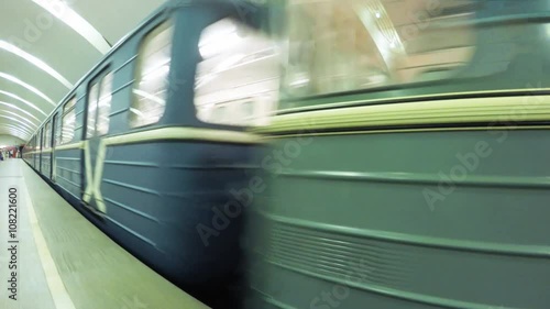 Subway cars in metro