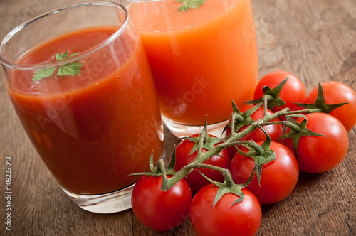 composition jus de tomates et jus de carottes