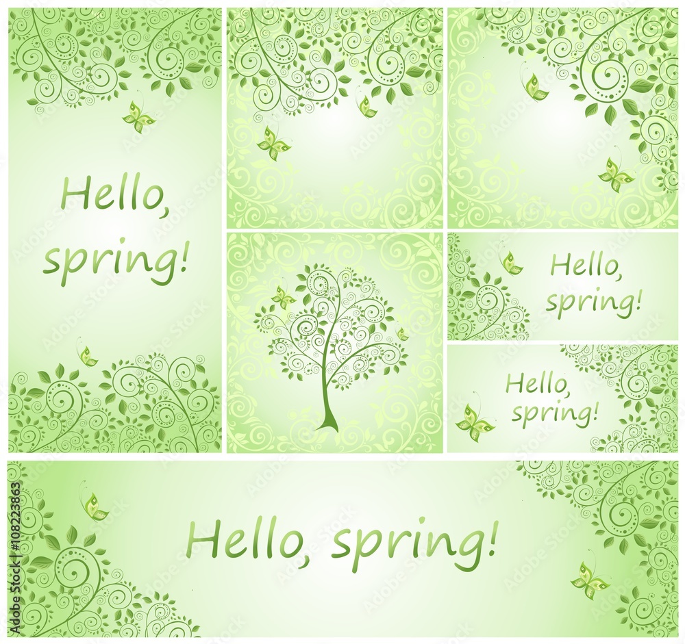 Spring green decorative floral design