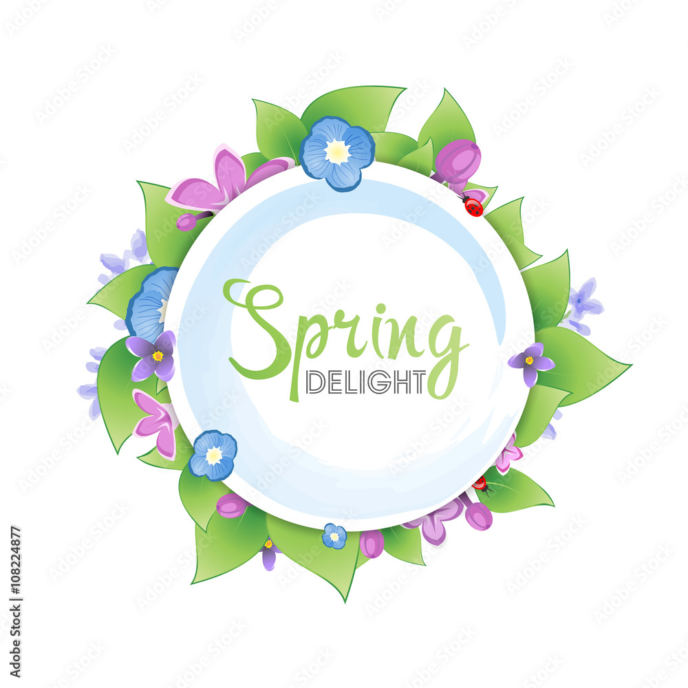 Floral spring banner