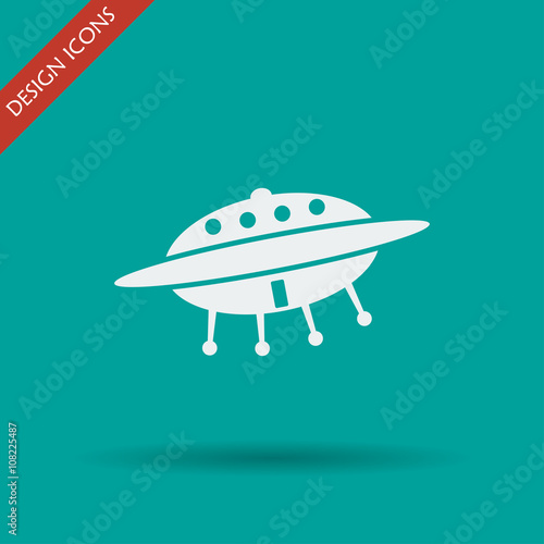 UFO icon. Flat