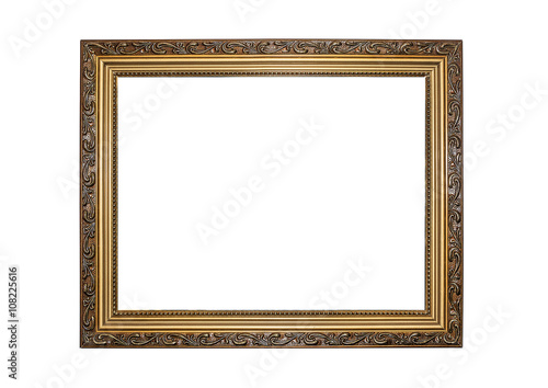 Gold color picture frame.