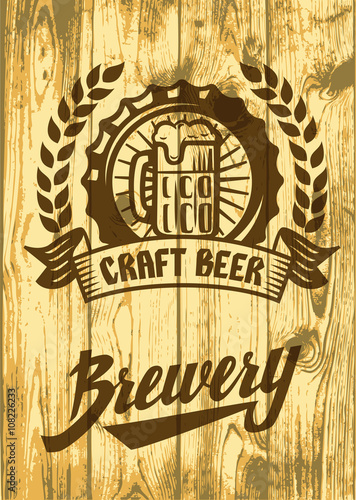 Label with beer mug