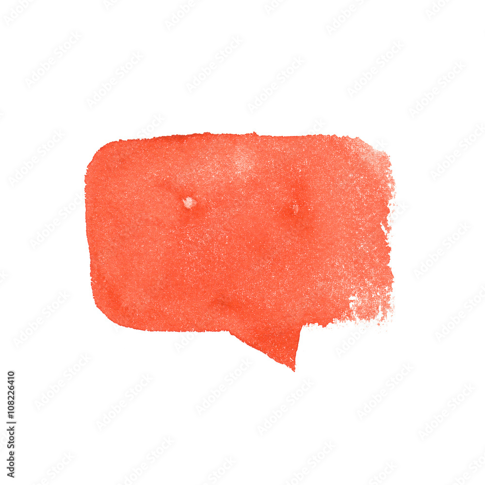 Speech bubble icon in watercolor style. Interface element design. Red speech bubble symbol for header design, banner template. Speech bubble button. Speech bubble icon in watercolor style. Interface element design. Red speech bubble symbol for header design, banner template. Speech bubble button.