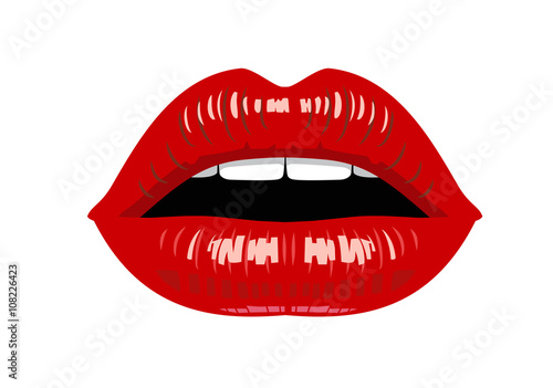 womans red lips