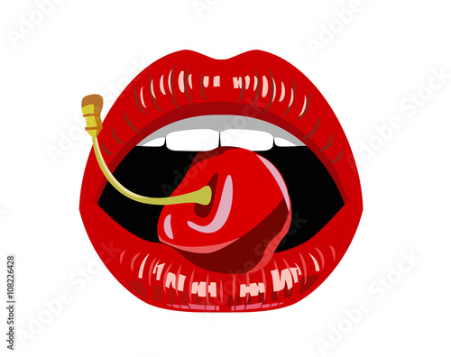 womans red lips