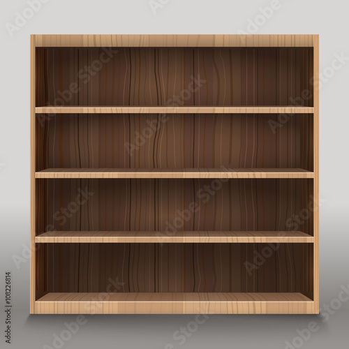 Empty shelves vector illustration. Template for a content