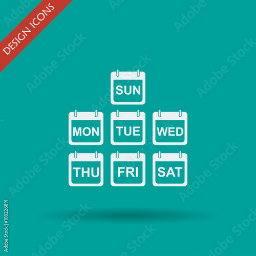 Flat vector calendar icon