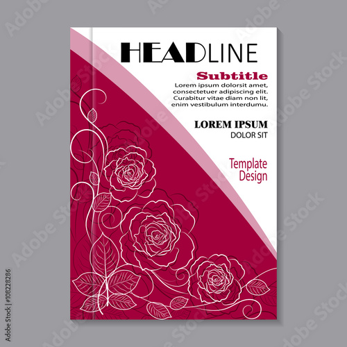 Fototapeta Naklejka Na Ścianę i Meble -  Floral brochure cover design 