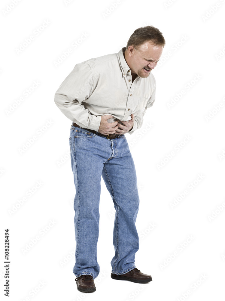 old man suffering from stomach pain old man suffering from stomach pain