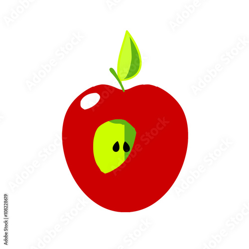  Apple icon - cut fruit. 
