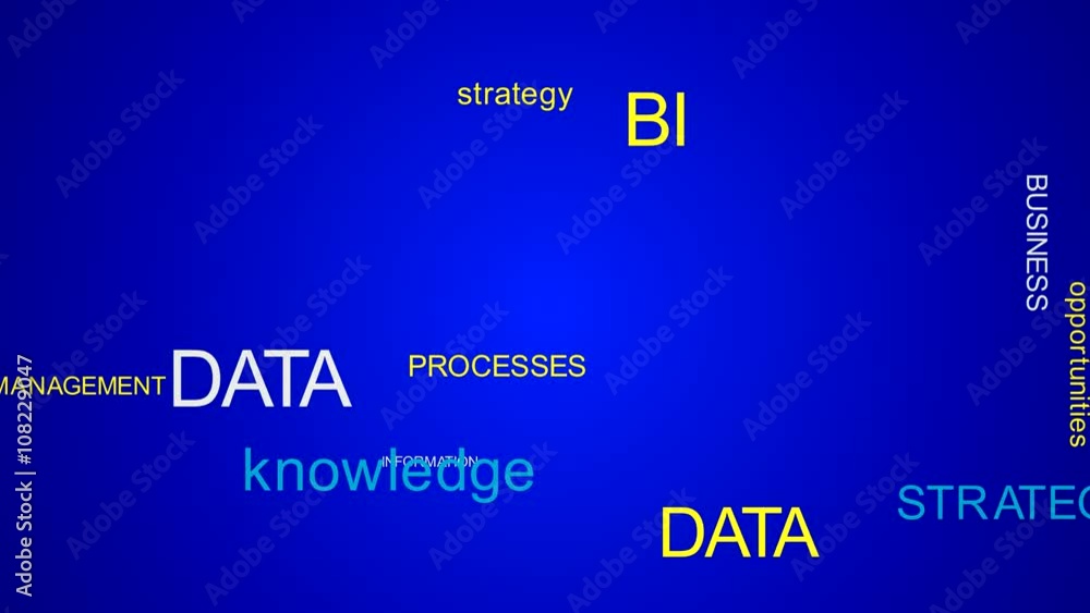 Business intelligence word cloud text animation set. 4 k resolution. Business intelligence word cloud text animation set. 4 k resolution.