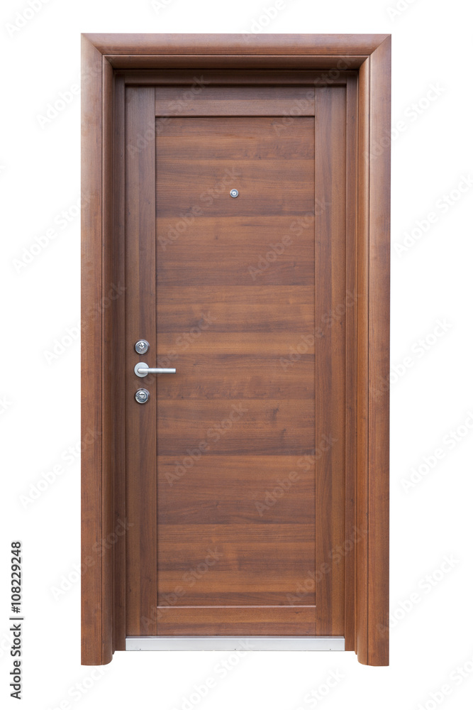 wooden door isolated