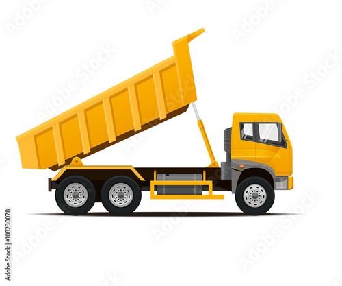 Dumper Truck. High Detailed Vector illustration.
