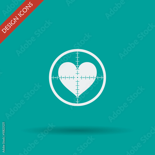 crosshair icon with a heart.