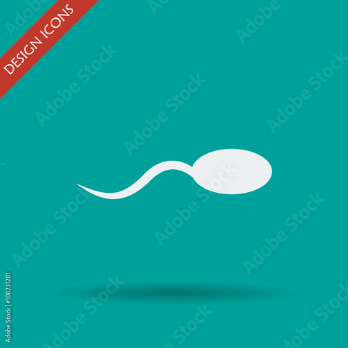 Sperm icon. Flat design style.