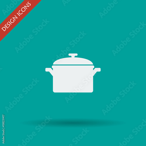 Saucepan icon. Vector illustration.
