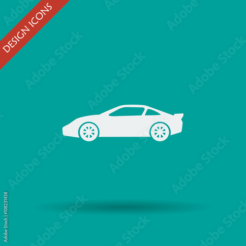 Car icon. Flat design style