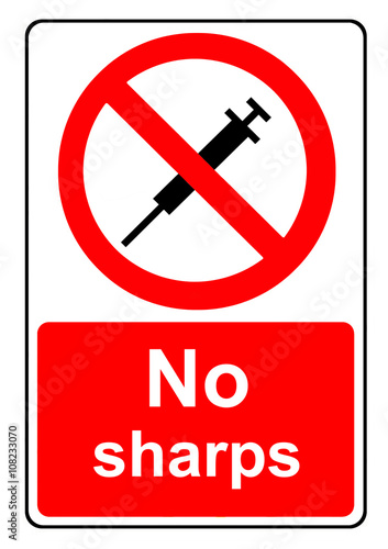 No sharps sign photo