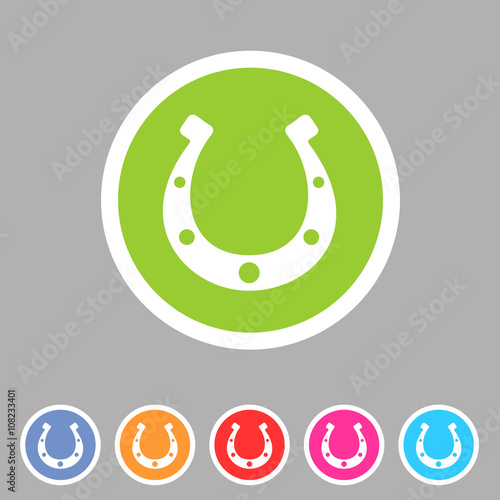 Luck horseshoe icon flat web sign symbol logo label