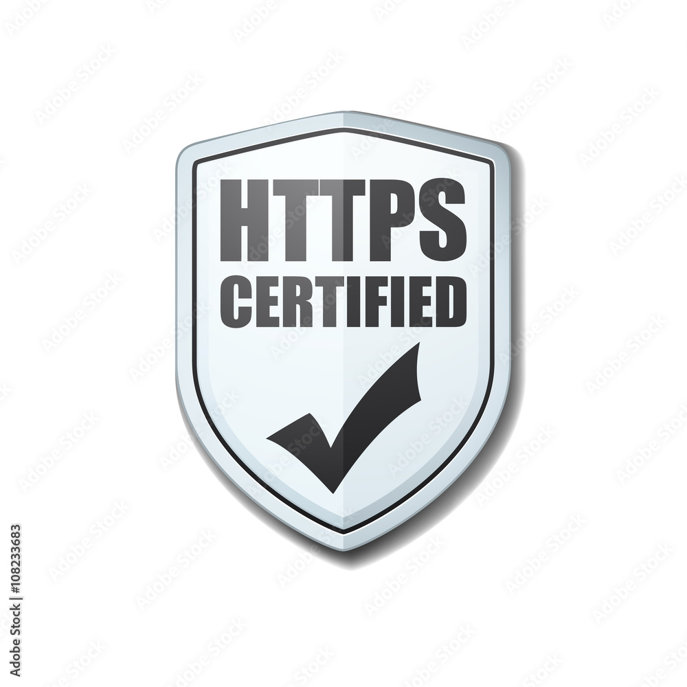 HTTPS Certified shield sign HTTPS Certified shield sign
