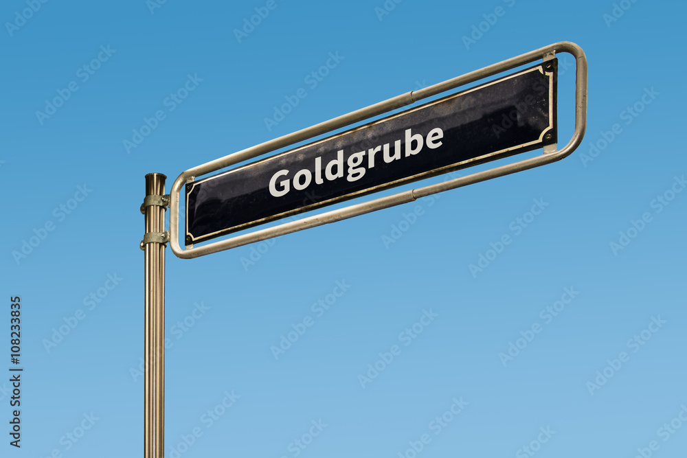 Fototapeta premium Schild 64 - Goldgrube